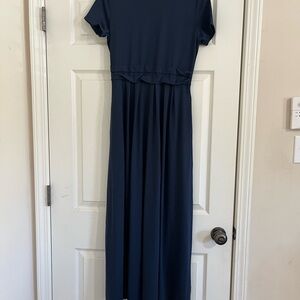 HALARA Navy Short Sleeve Maxi